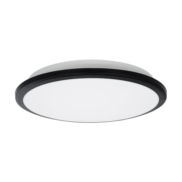 TUFFIN 60996 LED-Deckenleuchte, 24 W, 2760 lm, 120 ° AC, 220–240 V, wasserdicht, IP54, Kaltweiß 6000 K – Schwarz – Bridgelux-Chips – 3 Jahre Garantie