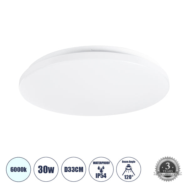 CELANO 61008 LED-Deckenleuchte, rund, Φ33, 30 W, 3000 lm, 120 ° AC, 220–240 V, wasserdicht, IP54 – 3 Jahre Garantie