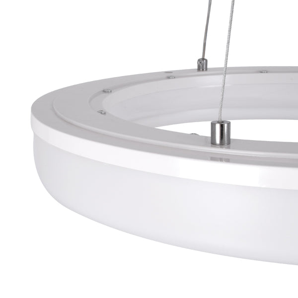 ARIANA 61038 Κρεμαστή Πλαφονιέρα Οροφής Κύκλος LED CCT 55W 6376lm 120° AC 220-240V - Εναλλαγή Φωτισμού μέσω Τηλεχειριστηρίου All In One Ψυχρό Λευκό 6000k+Φυσικό Λευκό 4500k+Θερμό Λευκό 2700k Dimmable Φ48cm - Λευκό - 3 Years Warranty