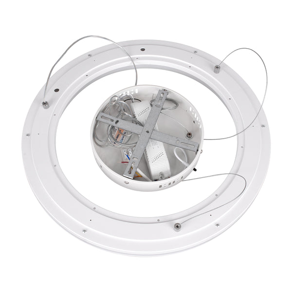 ARIANA 61038 Κρεμαστή Πλαφονιέρα Οροφής Κύκλος LED CCT 55W 6376lm 120° AC 220-240V - Εναλλαγή Φωτισμού μέσω Τηλεχειριστηρίου All In One Ψυχρό Λευκό 6000k+Φυσικό Λευκό 4500k+Θερμό Λευκό 2700k Dimmable Φ48cm - Λευκό - 3 Years Warranty