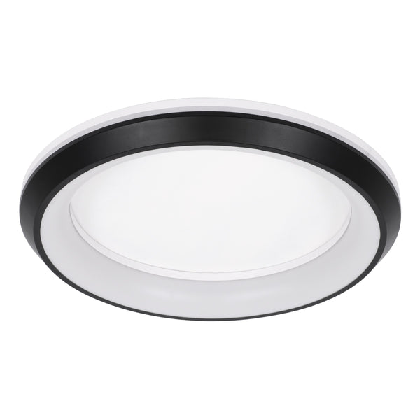 MELINA 61040 Deckenleuchte Circle LED CCT 55 W 6376 lm 120 ° AC 220–240 V – Beleuchtung per Fernbedienung schalten, alles in einem, Kaltweiß 6000 K + Naturweiß 4500 K + Warmweiß 2700 K, dimmbar Φ48 cm – Schwarz – 3 Jahre Garantie