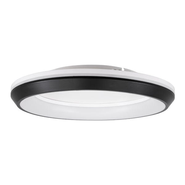 MELINA 61040 Deckenleuchte Circle LED CCT 55 W 6376 lm 120 ° AC 220–240 V – Beleuchtung per Fernbedienung schalten, alles in einem, Kaltweiß 6000 K + Naturweiß 4500 K + Warmweiß 2700 K, dimmbar Φ48 cm – Schwarz – 3 Jahre Garantie