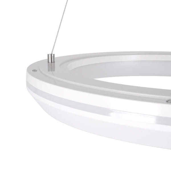 MELINA 61044 Κρεμαστή Πλαφονιέρα Οροφής Κύκλος LED CCT 55W 6376lm 120° AC 220-240V - Εναλλαγή Φωτισμού μέσω Τηλεχειριστηρίου All In One Ψυχρό Λευκό 6000k+Φυσικό Λευκό 4500k+Θερμό Λευκό 2700k Dimmable Φ48cm - Λευκό - 3 Years Warranty