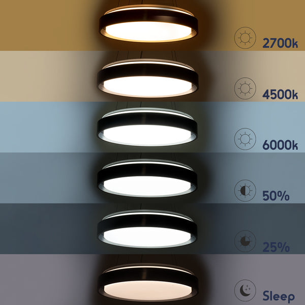 BARCHETTA 61046-S LED-Deckenleuchte CCT 72 W 8306 lm 120° AC 220–240 V – Beleuchtung per Fernbedienung schalten, alles in einem, kalt 6000 K + natürlich 4500 K + warm 2700 K, dimmbar – 3 Jahre Garantie