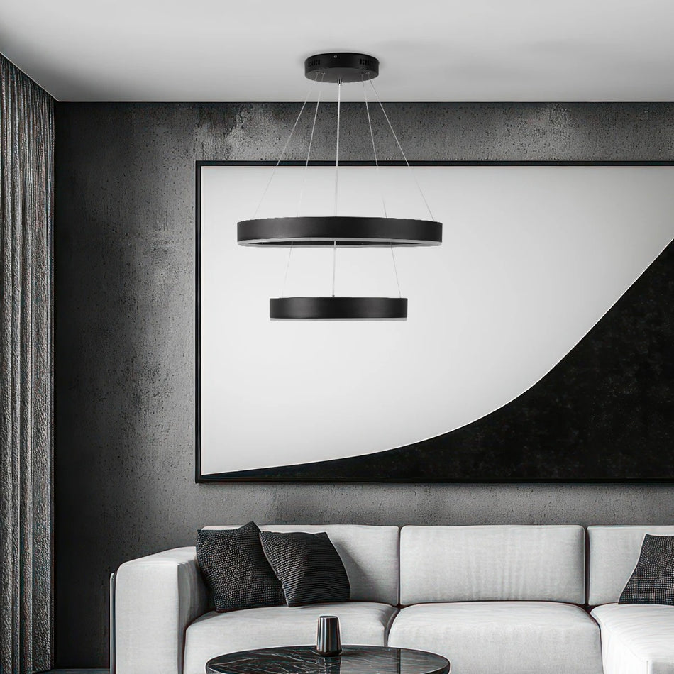 kelvo® VENOM 61185 Μοντέρνο Κρεμαστό Φωτιστικό Οροφής LED 75W 8818lm 120° AC 220-240V IP20 Ρυθμιζόμενο Λευκό CCT με Χειριστήριο από 2700K έως 6000K Dimmable - Lumileds SMD Chip - Μαύρο Ματ - Μ60 x Π60 x Υ40cm - 3 Χρόνια Εγγύηση