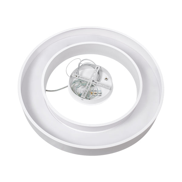 RA 61195 Κρεμαστό Φωτιστικό Δαχτυλίδι-Κύκλος LED CCT 67W 7370lm 120° AC 220-240V - Εναλλαγή Φωτισμού μέσω Τηλεχειριστηρίου All In One Ψυχρό 6000k+Φυσικό 4500k+Θερμό 2700k Dimmable Φ60cm - Λευκό - 3 Years Warranty