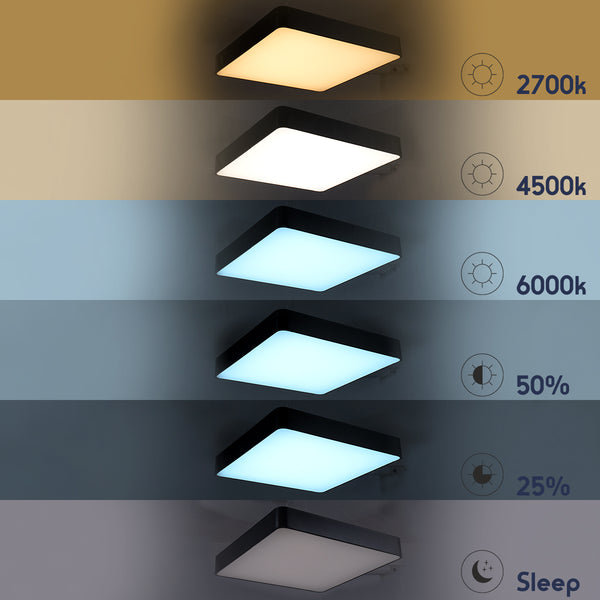 KAMALA 61206-S LED-Deckenleuchte CCT 67 W 7370 lm 120° AC 220–240 V – Beleuchtung per Fernbedienung schalten, alles in einem, kalt 6000 K + natürlich 4500 K + warm 2700 K, dimmbar – 3 Jahre Garantie