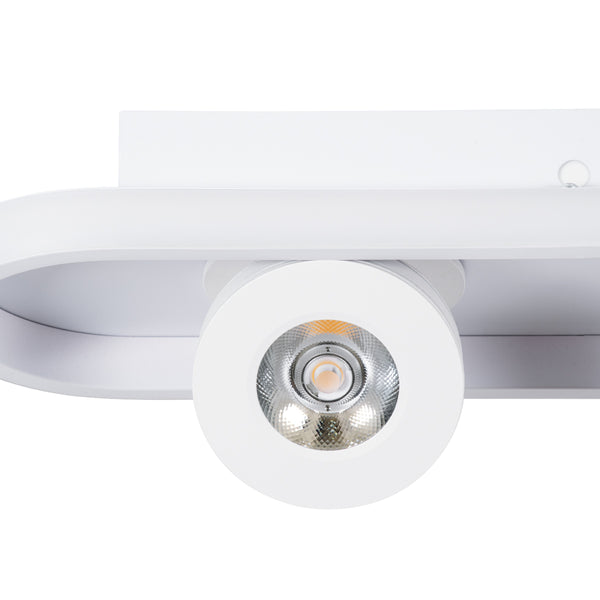 NESPO 61213 Φωτιστικό Οροφής Linear Design LED CCT με Κινούμενα Σποτ LED Spot Downlight 36W 4032lm 360° & 45° AC 220-240V - Εναλλαγή Φωτισμού μέσω Διακόπτη On/Off All In One Ψυχρό 6000k+Φυσικό 4500k+Θερμό 2700k Μ40 x Π13 x Υ6.5cm - Λευκό