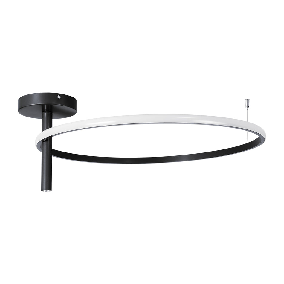 GLOBOSTAR® VERONA 61223 Μοντέρνο Φωτιστικό Οροφής LED 36W 4032lm 360° AC 220-240V IP20 Ρυθμιζόμενο Λευκό CCT με On/Off 2700K/4500K/6000K - Lumileds SMD Chip - Μαύρο Ματ - Μ60 x Π60 x Υ23cm - 3 Χρόνια Εγγύηση