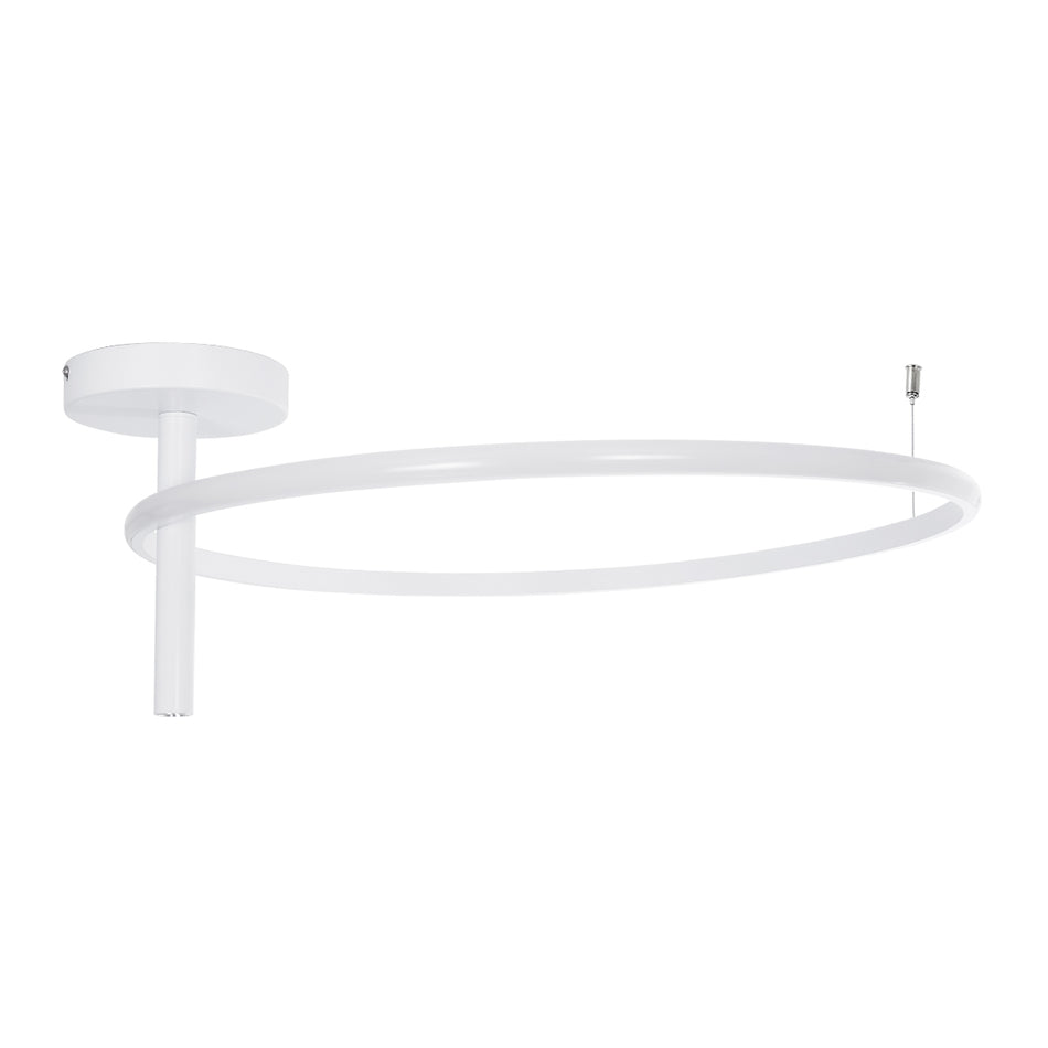 GLOBOSTAR® VERONA 61224 Μοντέρνο Φωτιστικό Οροφής LED 36W 4032lm 360° AC 220-240V IP20 Ρυθμιζόμενο Λευκό CCT με On/Off 2700K/4500K/6000K - Lumileds SMD Chip - Λευκό Ματ - Μ60 x Π60 x Υ23cm - 3 Χρόνια Εγγύηση