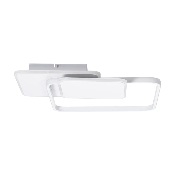 SQUARO 61232 Φωτιστικό Οροφής Δαχτυλίδι-Κύκλος LED CCT 75W 8400lm 360° AC 220-240V - Εναλλαγή Φωτισμού μέσω Τηλεχειριστηρίου All In One Ψυχρό 6000k+Φυσικό 4500k+Θερμό 2700k Dimmable Μ48.5 x Π51 x Υ9cm - Λευκό - 3 Years Warranty