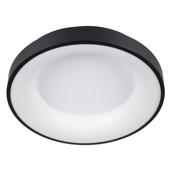 SALEM 61233 Deckenleuchte Ring-Circle LED CCT 75 W 8625 lm 120° AC 220–240 V – Beleuchtung per Fernbedienung schalten, alles in einem, kalt 6000 K + natürlich 4500 K + warm 2700 K, dimmbar Φ45 cm – Schwarz – 3 Jahre Garantie