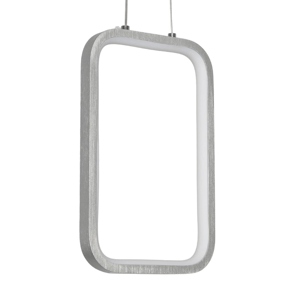 DEROBA 61300 Μοντέρνο Κρεμαστό Φωτιστικό Οροφής LED 12W 1320lm 360° AC 220-240V IP20 Ρυθμιζόμενο Λευκό CCT με On/Off 2700K/4500K/6000K - Lumileds SMD Chip - Νίκελ Βούρτσας - Μ16 x Π1.6 x Υ25.5cm - 3 Χρόνια Εγγύηση