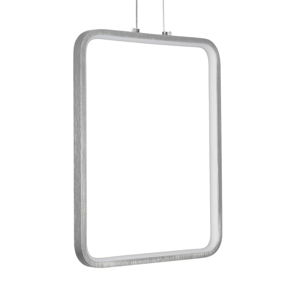 NEROBA 61304 Μοντέρνο Κρεμαστό Φωτιστικό Οροφής LED 18W 1980lm 360°  IP20 Ρυθμιζόμενο Λευκό CCT με On/Off 2700K/4500K/6000K - Lumileds SMD Chip - Νίκελ Βούρτσας - Μ29 x Π2 x Υ36cm - 3 Χρόνια Εγγύηση