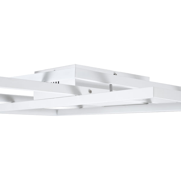 QUADRA 61386 Φωτιστικό Οροφής Design LED CCT 100W 12000lm 120° AC 220-240V - Εναλλαγή Φωτισμού μέσω Τηλεχειριστηρίου All In One Ψυχρό 6000k+Φυσικό 4500k+Θερμό 2700k Dimmable Μ85 x Π45 x Υ9cm - Λευκό - 3 Years Warranty