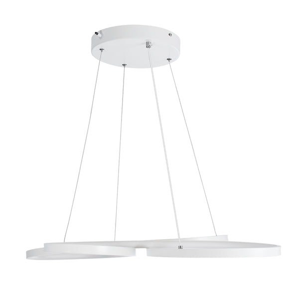 BUTTERFLY 61392 Κρεμαστό Φωτιστικό Οροφής Design LED CCT 75W 8400lm 300° AC 220-240V - Εναλλαγή Φωτισμού μέσω Τηλεχειριστηρίου All In One Ψυχρό 6000k+Φυσικό 4500k+Θερμό 2700k Dimmable Μ71 x Π52 x Υ4cm - Λευκό - 3 Years Warranty