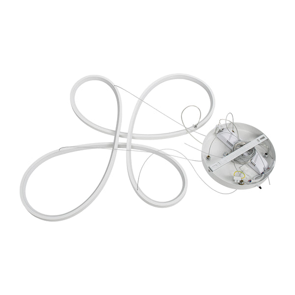 BUTTERFLY 61392 Κρεμαστό Φωτιστικό Οροφής Design LED CCT 75W 8400lm 300° AC 220-240V - Εναλλαγή Φωτισμού μέσω Τηλεχειριστηρίου All In One Ψυχρό 6000k+Φυσικό 4500k+Θερμό 2700k Dimmable Μ71 x Π52 x Υ4cm - Λευκό - 3 Years Warranty