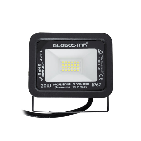 ATLAS Professional LED Fluter 20W 2500lm 120° AC 220-240V – Wasserdicht IP67 – TÜV Rheinland zertifiziert – 5 Jahre Garantie