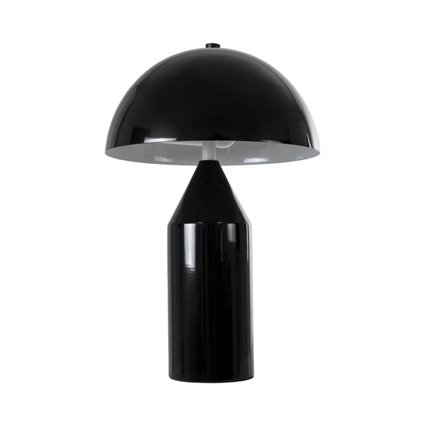 URANUS-S Moderne Tischlampe, tragbar, zweiflammig, 2 x E27, AC220–240 V, IP20 – Φ25 x H39 cm – schwarze Metallglocke mit Ein/Aus-Schalter – 5 Jahre Garantie