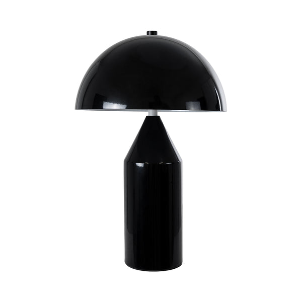 URANUS-S Moderne Tischlampe, tragbar, zweiflammig, 2 x E27, AC220–240 V, IP20 – Φ25 x H39 cm – schwarze Metallglocke mit Ein/Aus-Schalter – 5 Jahre Garantie