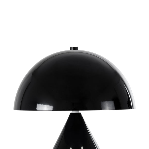 URANUS-S Moderne Tischlampe, tragbar, zweiflammig, 2 x E27, AC220–240 V, IP20 – Φ25 x H39 cm – schwarze Metallglocke mit Ein/Aus-Schalter – 5 Jahre Garantie