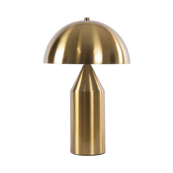 URANUS-S Moderne Tischlampe, tragbar, zweiflammig, 2 x E27, AC220–240 V, IP20 – Φ25 x H39 cm – goldene Metallglocke mit Ein/Aus-Schalter – 5 Jahre Garantie