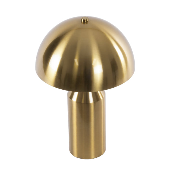 URANUS-S Moderne Tischlampe, tragbar, zweiflammig, 2 x E27, AC220–240 V, IP20 – Φ25 x H39 cm – goldene Metallglocke mit Ein/Aus-Schalter – 5 Jahre Garantie