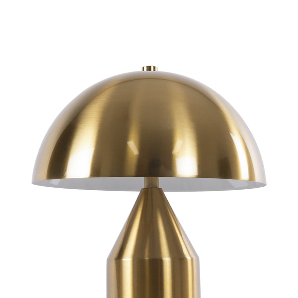 URANUS-S Moderne Tischlampe, tragbar, zweiflammig, 2 x E27, AC220–240 V, IP20 – Φ25 x H39 cm – goldene Metallglocke mit Ein/Aus-Schalter – 5 Jahre Garantie