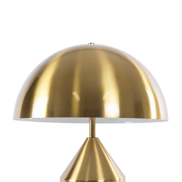 URANUS-M Moderne Tischlampe, tragbar, zweiflammig, 2 x E27 AC220–240 V, IP20 – Φ35 x H54 cm – goldene Metallglocke mit Ein/Aus-Schalter – 5 Jahre Garantie