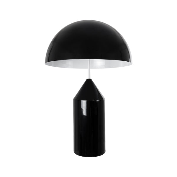 URANUS-L Moderne Tischlampe, tragbar, zweiflammig, 2 x E27, AC220–240 V, IP20 – schwarze Metallglocke mit Ein-/Ausschalter – 5 Jahre Garantie