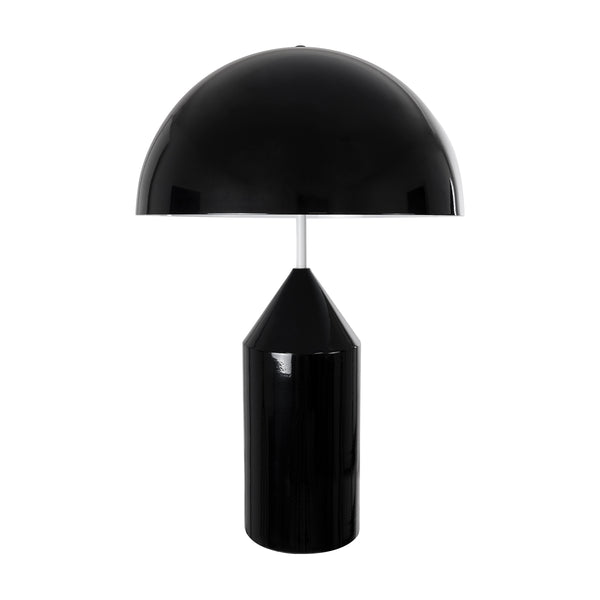 URANUS-L Moderne Tischlampe, tragbar, zweiflammig, 2 x E27, AC220–240 V, IP20 – schwarze Metallglocke mit Ein-/Ausschalter – 5 Jahre Garantie