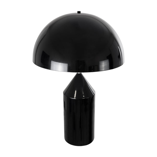 URANUS-L Moderne Tischlampe, tragbar, zweiflammig, 2 x E27, AC220–240 V, IP20 – schwarze Metallglocke mit Ein-/Ausschalter – 5 Jahre Garantie