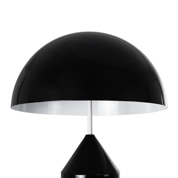 URANUS-L Moderne Tischlampe, tragbar, zweiflammig, 2 x E27, AC220–240 V, IP20 – schwarze Metallglocke mit Ein-/Ausschalter – 5 Jahre Garantie