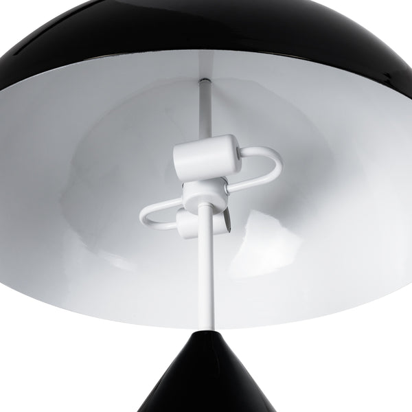 URANUS-L Moderne Tischlampe, tragbar, zweiflammig, 2 x E27, AC220–240 V, IP20 – schwarze Metallglocke mit Ein-/Ausschalter – 5 Jahre Garantie