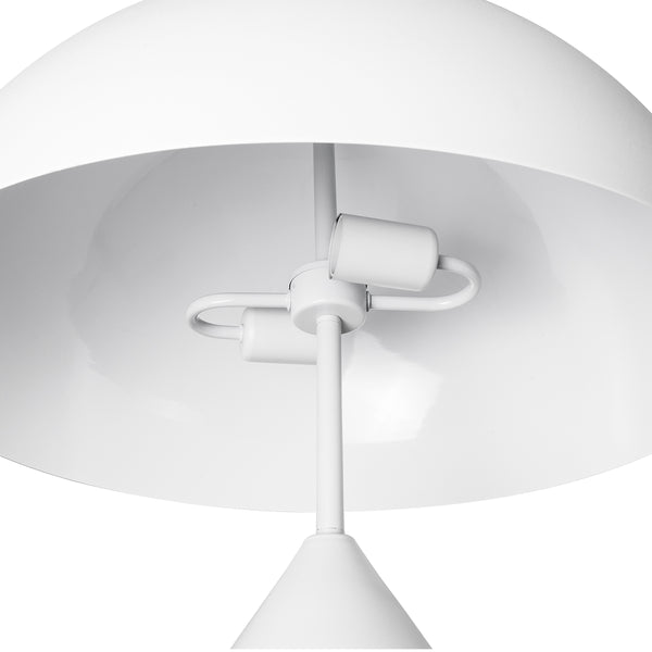 Uranus -L 61458 Lampa de masă modernă 2 X E27 AC220-240V IP20 - φ50 X Y77cm - Bell Metal White cu comutator On/Off - 5 ani garanție