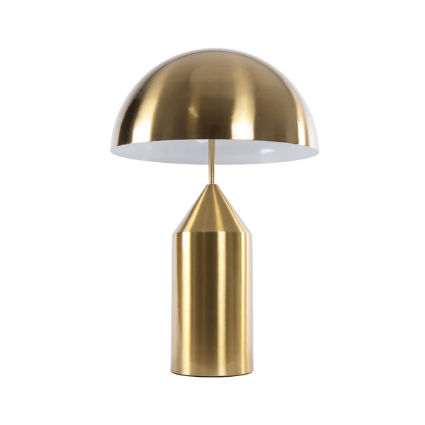 URANUS-L 61459 Moderne Tischlampe, tragbar, zweiflammig, 2 x E27, AC220–240 V, IP20 – Φ50 x H77 cm – goldene Metallglocke mit Ein-/Aus-Schalter – 5 Jahre Garantie