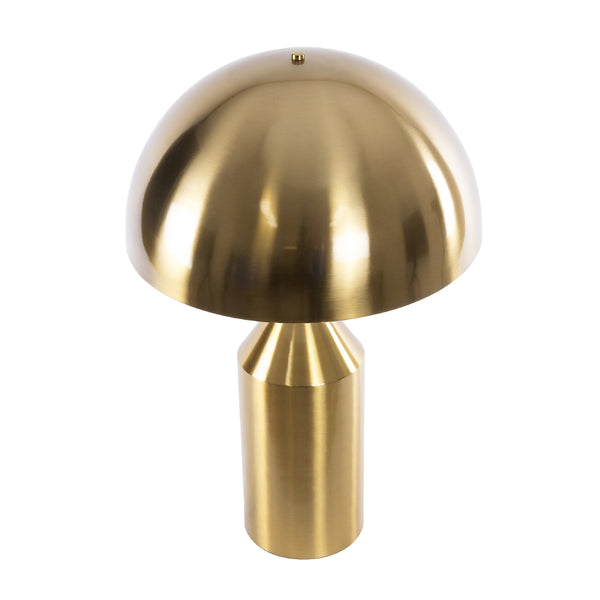 URANUS-L 61459 Moderne Tischlampe, tragbar, zweiflammig, 2 x E27, AC220–240 V, IP20 – Φ50 x H77 cm – goldene Metallglocke mit Ein-/Aus-Schalter – 5 Jahre Garantie