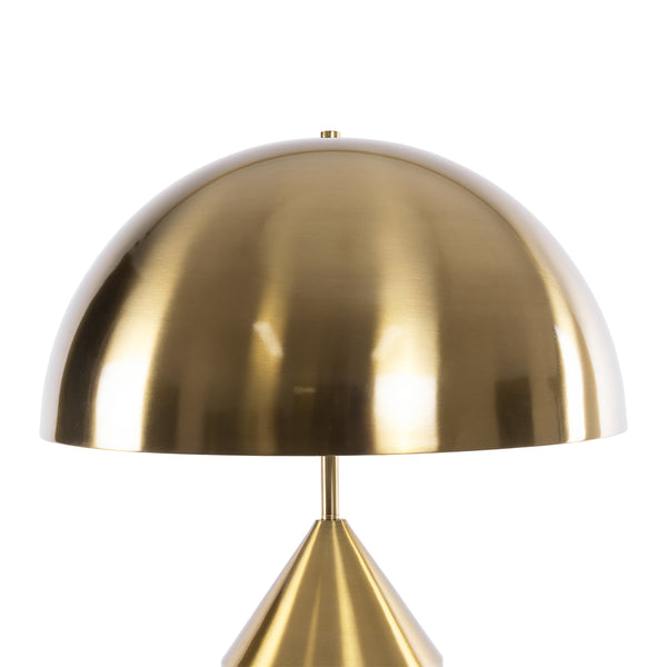 URANUS-L 61459 Moderne Tischlampe, tragbar, zweiflammig, 2 x E27, AC220–240 V, IP20 – Φ50 x H77 cm – goldene Metallglocke mit Ein-/Aus-Schalter – 5 Jahre Garantie