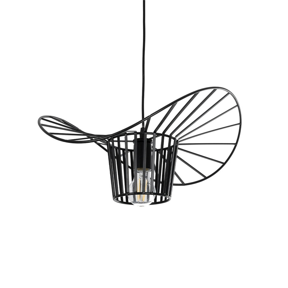 GLOBOSTAR® LUMINOVA 61462 Μοντέρνο Κρεμαστό Φωτιστικό Οροφής με Ντουί 1 x E27 AC 220-240V IP20 - Μαύρο - Μ40 x Π40 x Υ20cm