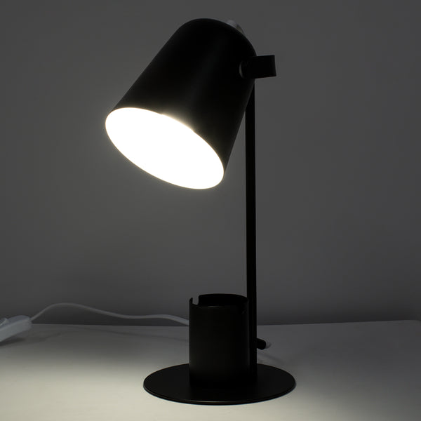 PenCase 61563 Modern Office Lighting Light - Portatiff - Single 1 X E27 Black Metal Bell cu comutator On/Off - Carcasă pentru creion și bază de telefon - L12 X W15 X H38CM