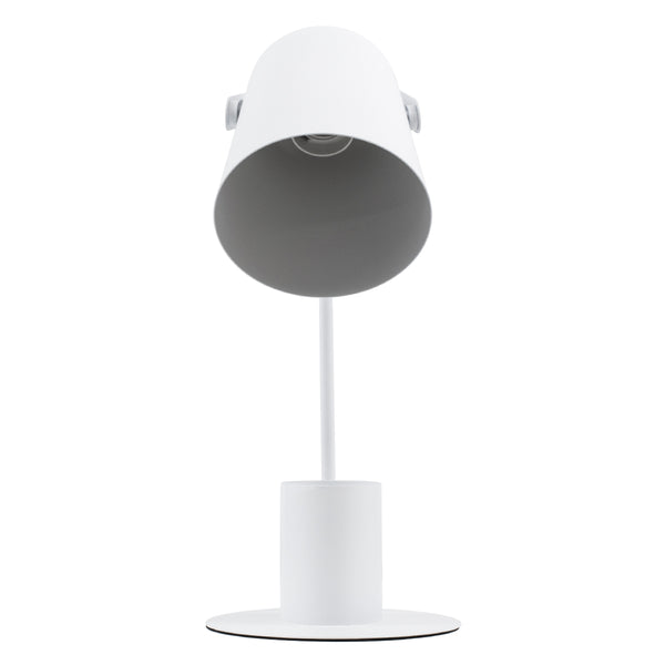 Pencase 61564 Modern Office Lighting Light - Portatiff - Single 1 X E27 Bell Metal White cu comutator On/Off - Creioane și bază de telefon - L12 X W15 X H38CM