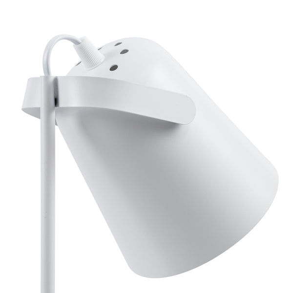 Pencase 61564 Modern Office Lighting Light - Portatiff - Single 1 X E27 Bell Metal White cu comutator On/Off - Creioane și bază de telefon - L12 X W15 X H38CM