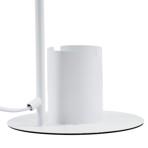 Pencase 61564 Modern Office Lighting Light - Portatiff - Single 1 X E27 Bell Metal White cu comutator On/Off - Creioane și bază de telefon - L12 X W15 X H38CM