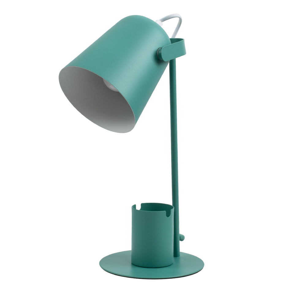 GLOBOSTAR® PENCASE 61566 Μοντέρνο Επιτραπέζιο Φωτιστικό Πορτατίφ με Ντουί 1 x E27 AC 220-240V IP20 - Πράσινο - Μ12 x Π15 x Υ38cm