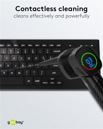 GOOBAY ηλεκτρικό air duster 61667, LED οθόνη, 46.8W, 2000mAh, μαύρο