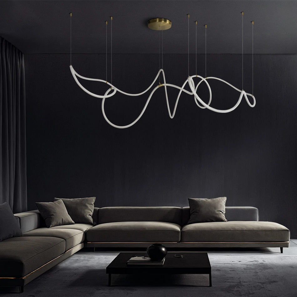 kelvo® GLOW 61669 Μοντέρνο Κρεμαστό Φωτιστικό Οροφής LED 105W 10500lm 360° AC 220-240V IP20 Ρυθμιζόμενο Λευκό CCT με Χειριστήριο από 2700K έως 6000K Dimmable - Lumileds SMD Chip - Χρυσό Πλατίνα & Λευκό Νήμα - Μ180 x Π180 x Υ110cm - 3 Χρόνια Εγγύηση