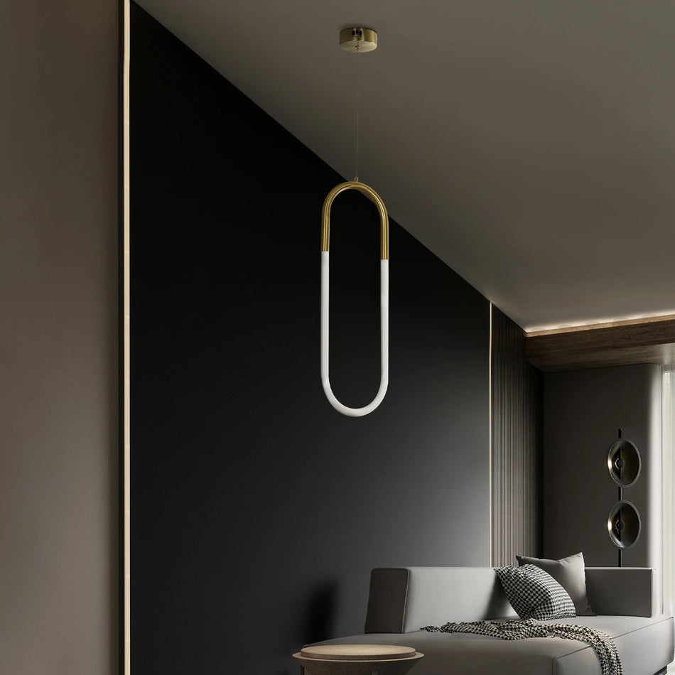 kelvo® GLOW 61679 Μοντέρνο Κρεμαστό Φωτιστικό Οροφής LED 18W 1800lm 360° AC 220-240V IP20 Ρυθμιζόμενο Λευκό CCT με On/Off 2700K/4500K/6000K - Lumileds SMD Chip - Χρυσό Πλατίνα & Λευκό Νήμα - Μ20 x Π2.5 x Υ60cm - 3 Χρόνια Εγγύηση