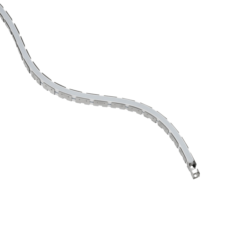 GLOBOSTAR® NEONPRO 61698 Εύκαμπτη Βάση Στήριξης Ειδική για την σειρά Neon Flex Neonpro - Νίκελ Χρώμιο - Μ1000 x Π0.7 x Υ1.2cm - Ρολό 10 Μέτρων