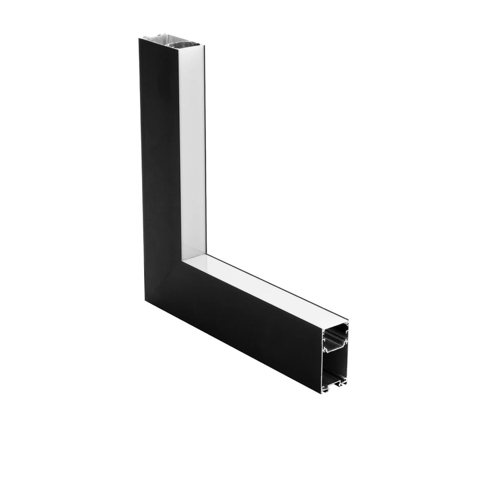 ALP-CORNER-IN90 LUMILINE 61770 Επιφανειακό / Κρεμαστό Προφίλ Αλουμινίου Γωνία με Λευκό Γαλακτερό Πατητό Κάλυμμα για Ταινίες LED IP20 - Μαύρο Ματ - Μ30 x Π3.5 x Υ7cm