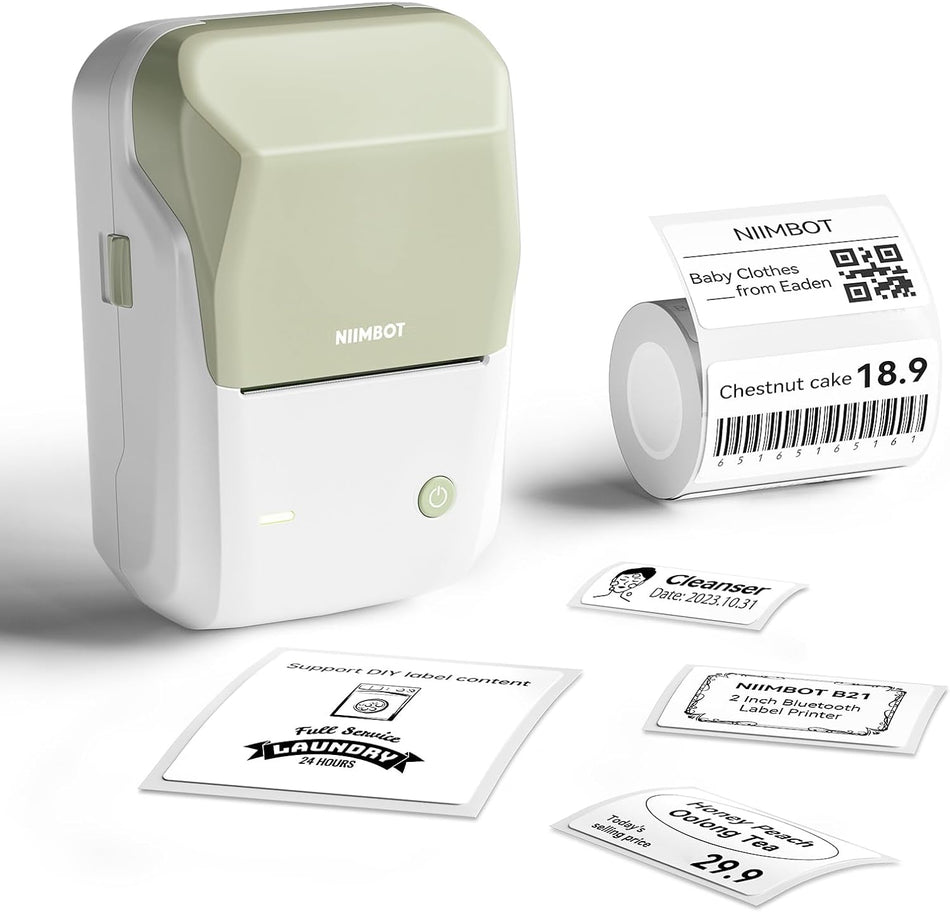 Niimbot Thermal Label Printer B1 2 Inch White Green